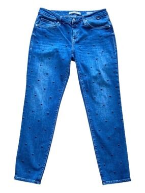 Mavi Ada Boyfriend Polka Dot Blue Jeans Size 29/29 Made In Turkey